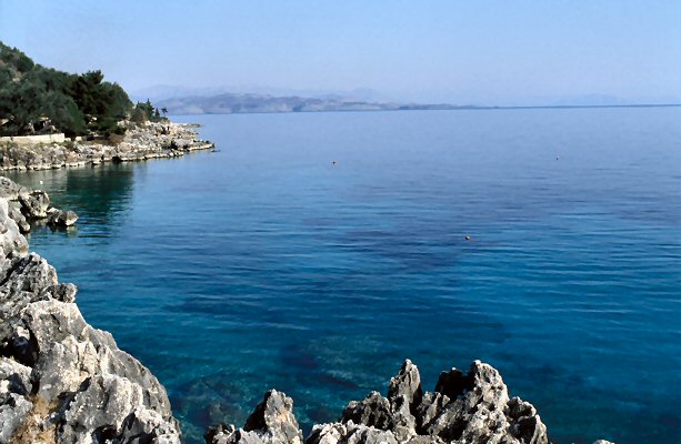 Corfu's northeast coast