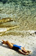 sunbathing on the beach